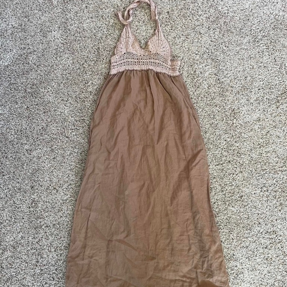 Linen & crochet Stella McCartney Halter Maxi Dress